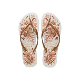 【havaianas 哈瓦仕】拖鞋 女鞋 夾腳拖 花卉 Slim Organic 玫瑰金 4132823-1711W (哈瓦士)