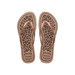 【havaianas 哈瓦仕】拖鞋 女鞋 夾腳拖 動物紋 Slim Animals 玫瑰金 4103352-5282W (哈瓦士)