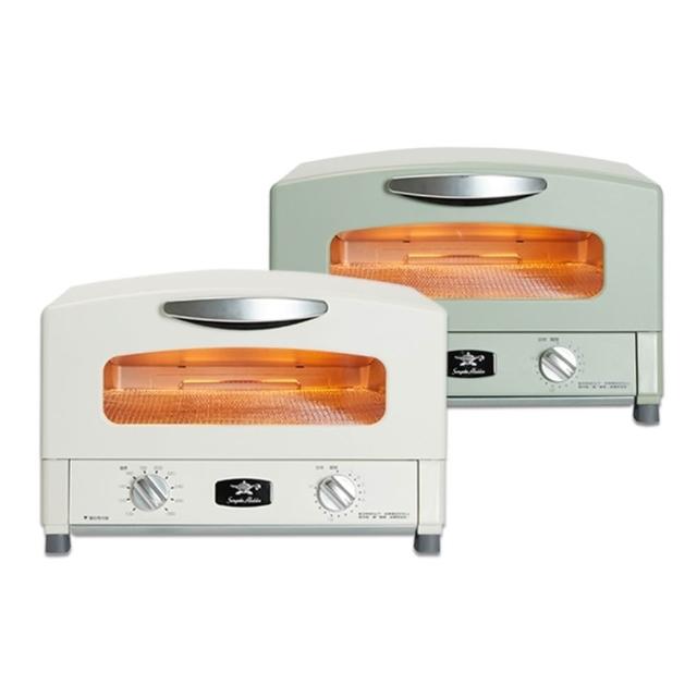 【Sengoku Aladdin 千石阿拉丁】最新特仕款「0.2秒瞬熱」4枚燒復古多用途烤箱 AET-G13T(附贈專用料理盤)