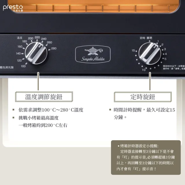 【Sengoku Aladdin 千石阿拉丁】福利良品 /「專利0.2秒瞬熱」2枚燒精品多用途烤箱6.3L AET-GS13T(二色任選)