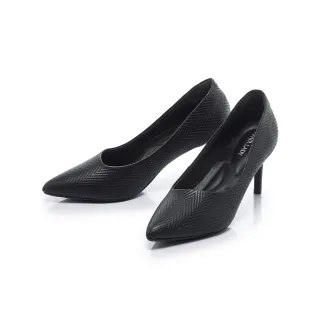 【FAIR LADY】芯太軟 質感壓紋斜口細高跟鞋(黑/602840 女鞋)