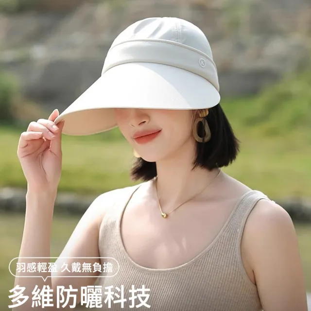 【MUAN】大帽簷全臉遮陽防曬帽(戶外透氣登山騎行帽/抗UV太陽帽/顯瘦鴨舌帽/空頂帽)
