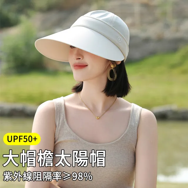 【MUAN】大帽簷全臉遮陽防曬帽(戶外透氣登山騎行帽/抗UV太陽帽/顯瘦鴨舌帽/空頂帽)