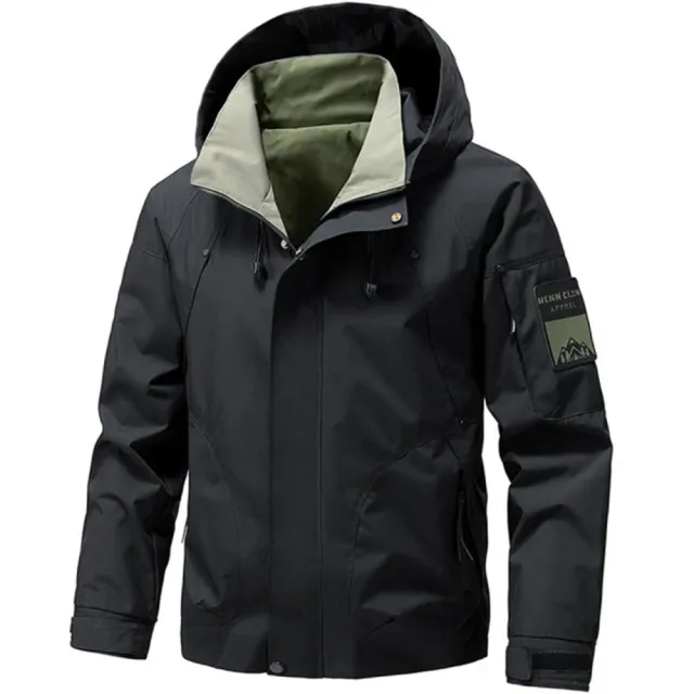 【巴黎精品】現貨限搶 衝鋒衣防風外套連帽外套登山夾克(戶外機能防潑水多口袋軍裝春夏薄款男外套3款a1ck6)