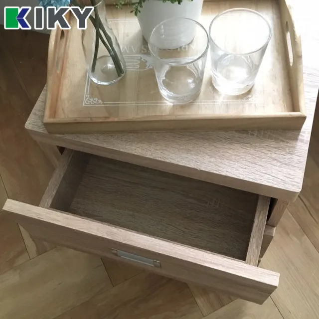 【KIKY】凱堡插座床邊二抽屜櫃 開學季必備-外宿租屋推薦款