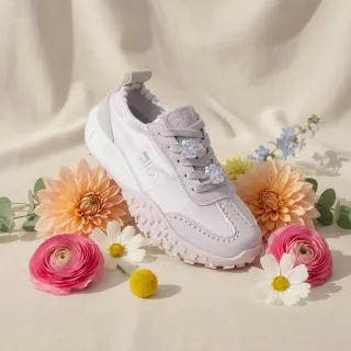 【FILA】PRIMAVERA 女芭蕾風厚底運動鞋-附鞋帶/鞋扣飾-淺紫(5-C344A-991)