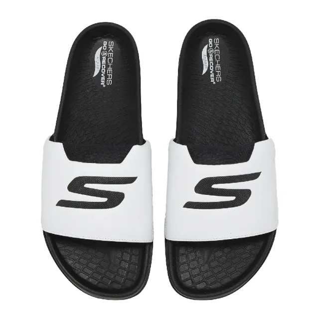 【SKECHERS】涼拖鞋 Arch Fit Hyper Slide 男鞋 白 黑 輕量 彈力拖鞋 229254WBK