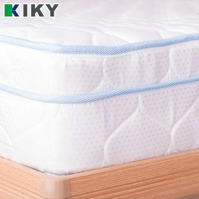 【KIKY】台灣製單人加大3M防潑水乳膠蜂巢式獨立筒床墊3.5x6.2尺x23cm