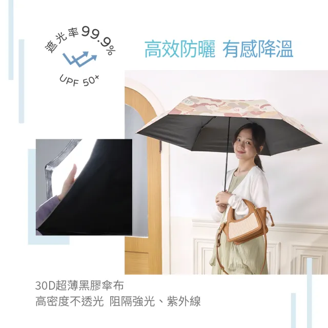【rento】碳纖輕量黑膠晴雨傘-花鳥漫漫 多色(碳纖傘骨 日系傘 黑膠傘 防曬 降溫  抗UV)