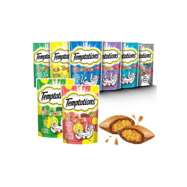 【TEMPTATIONS 喵愛餡】貓點心 75g/60g*12入(寵物/貓零食/貓食)