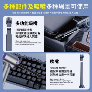 【SUiTU】無刷電機 ST-6653Plus 車用吸塵器(家車吹吸兩用 無線手持款 贈5濾芯+收納包)