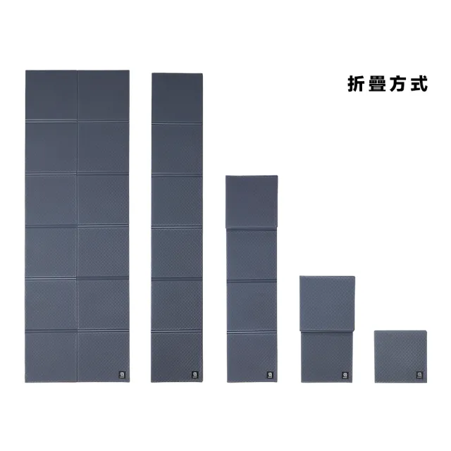 【QMAT】6mm方折疊瑜珈墊 台灣製 60*180cm(贈束口收納袋 雙面雙壓紋皆可使用)