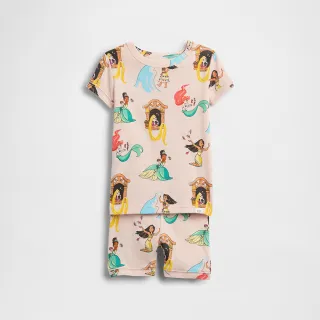 【GAP】Gap × Disney迪士尼嬰兒及幼兒有機棉磨毛睡衣套裝-奶昔粉(869832)