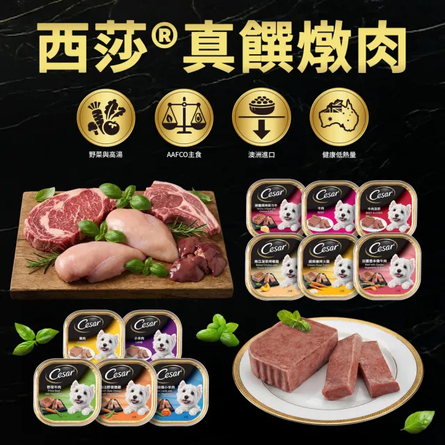 【Cesar 西莎】經典風味餐盒 100g*6入*4口味(任選) 寵物/狗罐頭/狗食