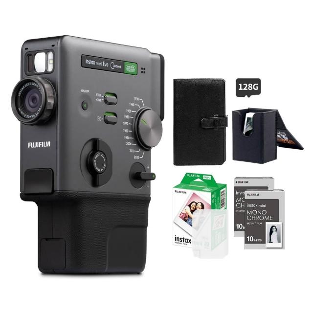 【FUJIFILM 富士】instax mini Evo Cinema 混合式數位馬上看相機 印相機 公司貨 (40張底片豪華組合)
