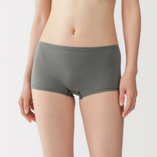 【MUJI 無印良品】女彈性平口內褲(深灰/黑色/摩卡棕/深灰橫紋)