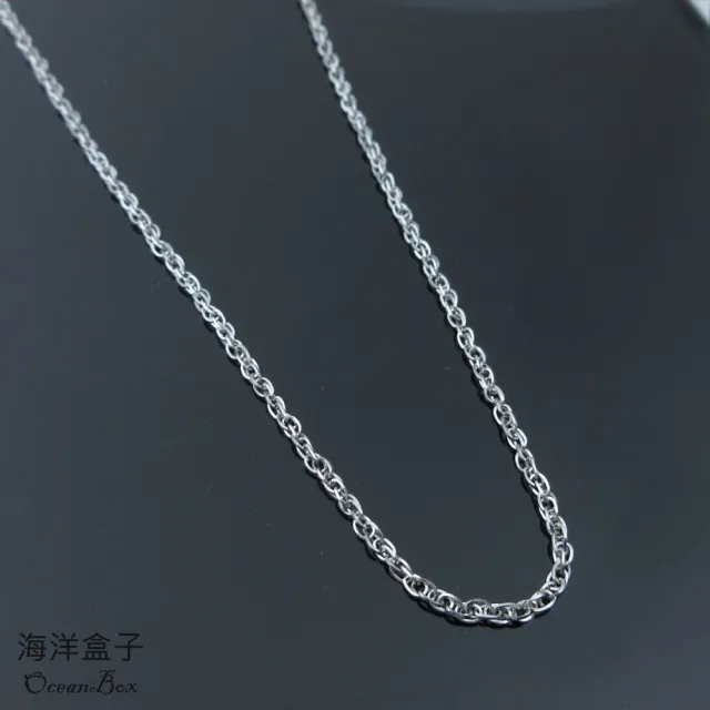 【海洋盒子】1.8mm寬。百搭款方雙扣白鋼項鍊.18-24吋