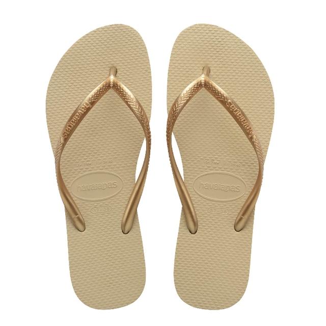 【havaianas 哈瓦仕】拖鞋 女鞋 夾腳拖 素色 Slim 亮沙灰 4000030-2719W