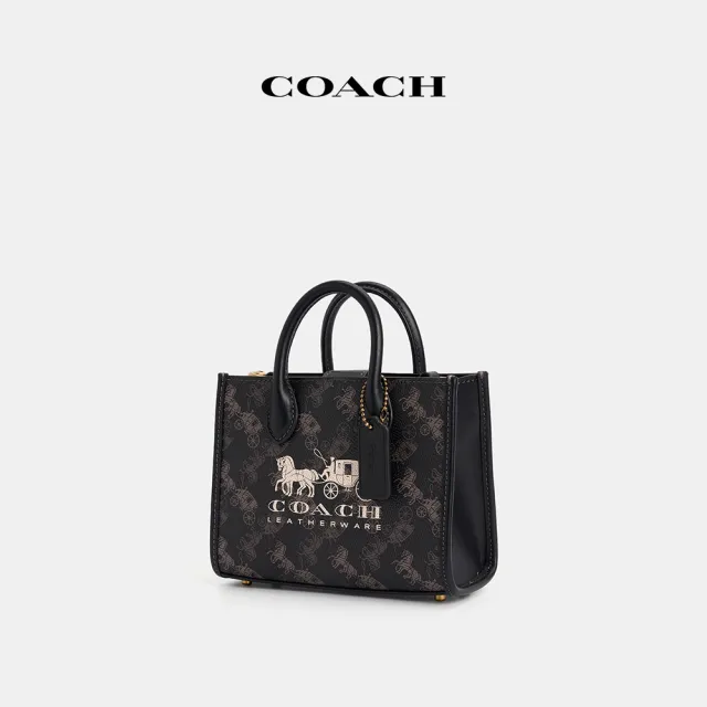 【COACH】蔻馳官方直營 ACE 17 馬車主題圖案印花托特手袋 托特包-多色任選(CT890)