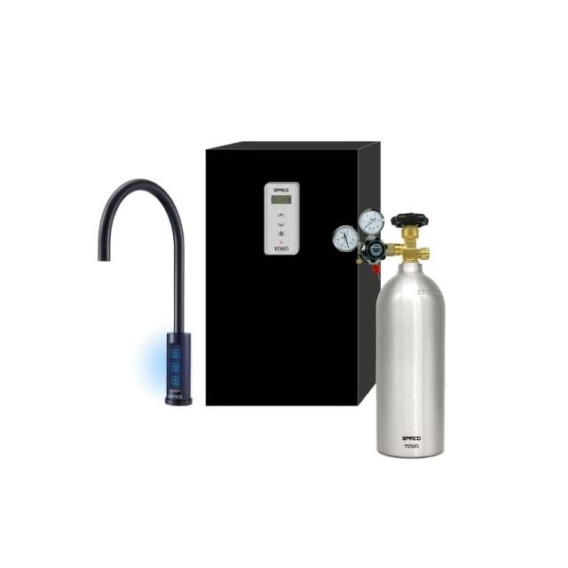 TOYO東洋 X-3 PRO 櫥下型淨水器，採用高品質濾芯淨水方式，提供5公升以上容量，特殊除鉛功能確保飲水安全。主機尺寸26(W)x41(D)x43(H)公分，鈦黑色設計，龍頭內/外徑35mm/50mm，適用OMAMORI-2P前置淨水裝置。內建冰氣泡水系統2L及熱水系統2.4L，製冰內膽SUS-304不鏽鋼，加熱內膽SUS-316醫療級不鏽鋼，電壓AC110V/60HZ。標準配備主機、龍頭、氣泡鋼瓶及濾芯，臺灣產地公司貨，BSMI許可字號R46871，1年保固。特殊區域如宜蘭、屏東、花蓮需加收安裝費，臺東及離島暫不服務。完美適閤家庭廚房，提供冷熱氣泡純淨水，SEO最佳化東洋淨水器首選！