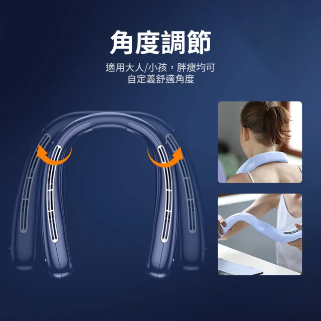 【OMG】掛脖風扇 無葉頸掛風扇 五段強風 360°環繞降溫 LED數顯電量 靜音長續航 戶外通勤隨身風扇 N50