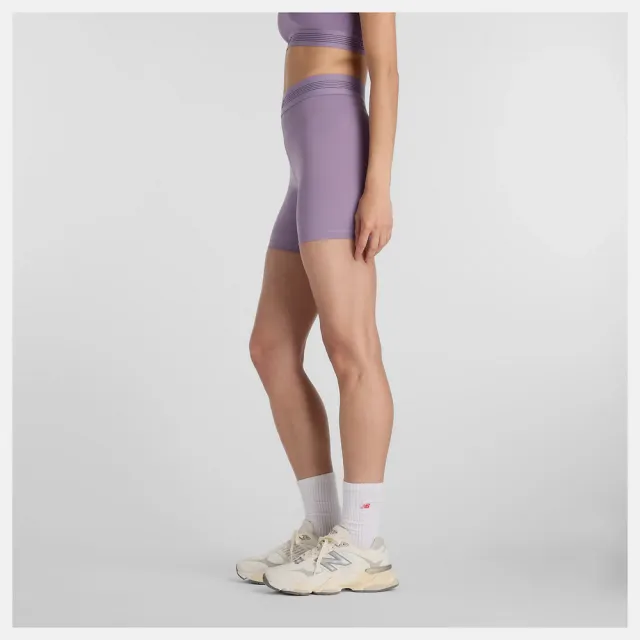 【NEW BALANCE】NB 5吋短褲 緊身短褲 運動 訓練 速乾 女 紫色 (WB61E4GEAA5-F)