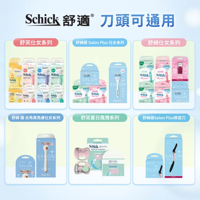 【Schick 舒適牌】舒芙仕女除毛刀片 敏感肌用 夏日風情隨攜旅行組(刀頭2入x3組 共6入)