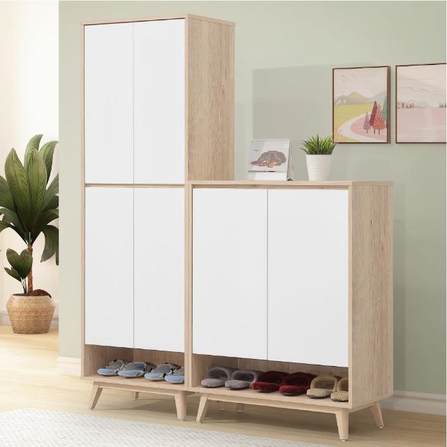【WAKUHOME 瓦酷家具】Kenster原像雙色大容量收納4.7尺高鞋櫃A010-787+789