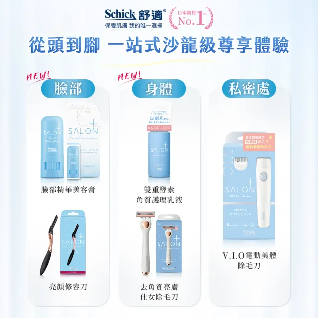 【Schick 舒適牌】舒綺極 Salon Plus 亮顏修容刀 敏感肌用(1入)