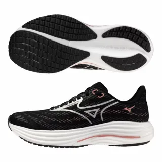 【MIZUNO 美津濃】慢跑鞋 女鞋 運動鞋 緩震 4E超寬楦 RIDER 黑 J1GD250675