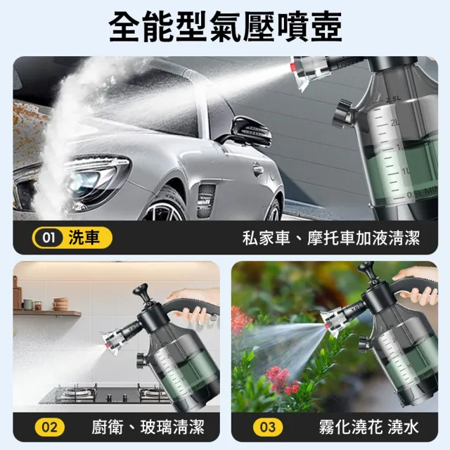 【SUNORO】3L手動氣壓式洗車泡沫噴壺 三合一加厚防爆 側開口洗車泡沫罐 汽車清潔洗車工具