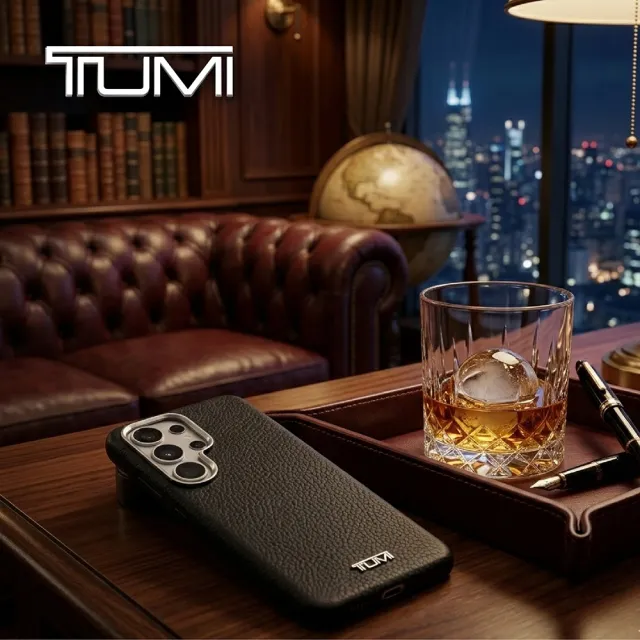 【TUMI】紋理真皮磁吸手機殼 Samsung S26系列