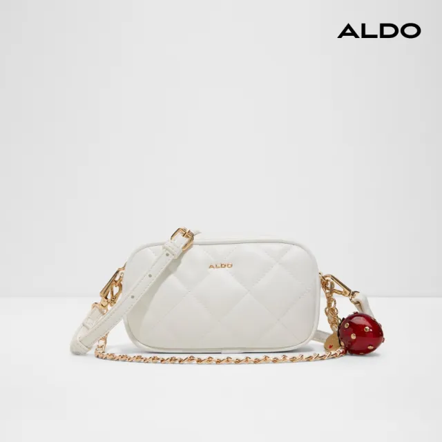 【ALDO】SWEETPIE-婉約菱格相機斜背包(白色)