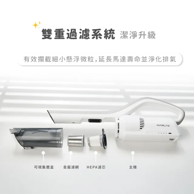 【SIMPLITE】多配件無線手持吸塵器 VC0825 (無刷馬達 雙重過濾 輕量機身 多種刷頭 Type-C充電)