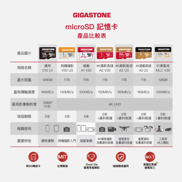 【Gigastone 立達國際】2入組 4K高速遊戲 攝影 監視器記憶卡 A2U3 256GB Game Turbo(MIT/資料救援/microSD)