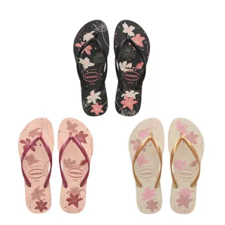 【havaianas 哈瓦仕】拖鞋 女鞋 夾腳拖 花卉 印花 細帶 Slim Organic 多款任選 4132823