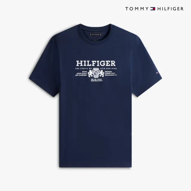 【TOMMY HILFIGER】官方旗艦館徽章標誌刺繡 T 恤_藍色