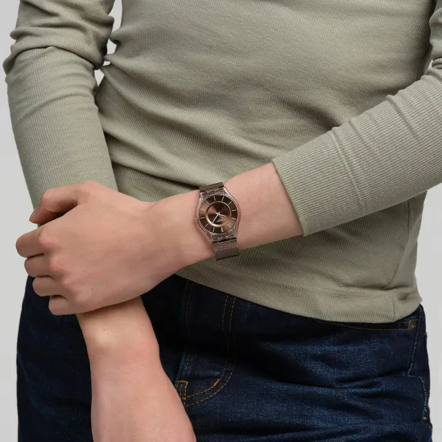 【SWATCH】MOCHA IN MIND 超薄手錶/男錶/女錶/瑞士製造 SS08K121M(34mm)