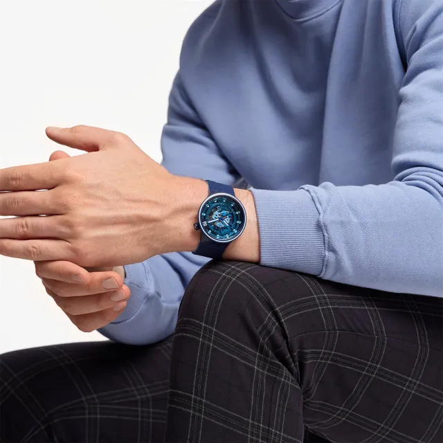 【SWATCH】SECOND HOME 大錶面手錶/男錶/女錶/瑞士製造 SB01N101(47mm)