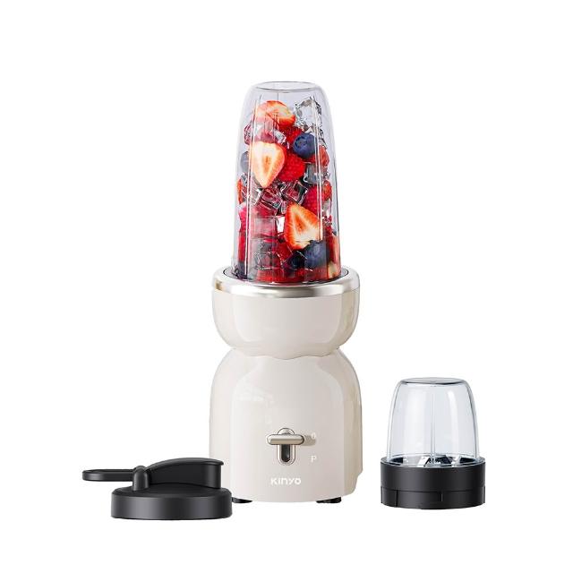 【KINYO】三合一冰沙研磨果汁機 冰沙機(攪拌杯400ml+研磨杯200ml JR-321W)