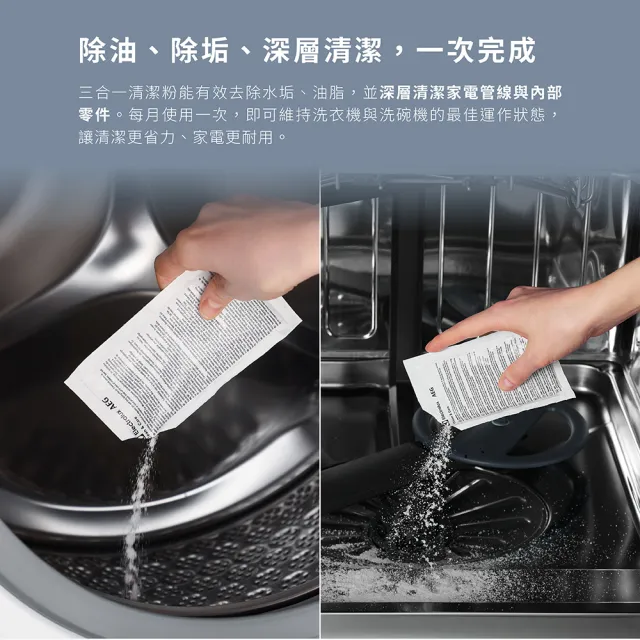 【Electrolux 伊萊克斯】洗碗機及洗衣機專用三合一清潔粉 (M2GCP121)
