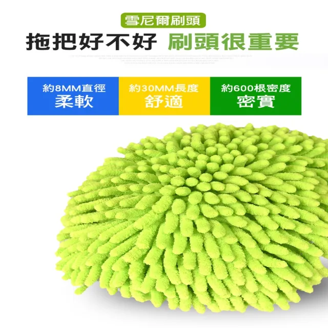 【ROYAL LIFE 皇室生活】不傷車漆雪尼爾伸縮拖把-2入組(可旋轉伸縮桿/除塵拖/超強吸水/洗車工具)