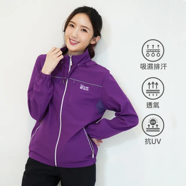 【遊遍天下】買外套送涼感衫 男女款抗UV防曬防風防潑水反光連帽外套GJ10018 贈收納袋(風衣 S-5L)