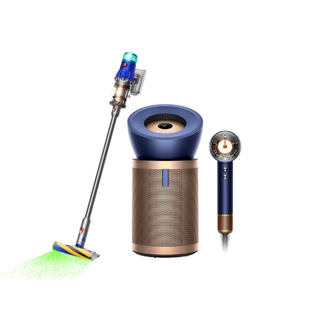 【dyson 戴森】BP04 強效極靜空氣清淨機 + V12 SV46 強勁吸塵器 + HD16 吹風機 普魯士藍(超值組)