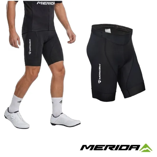 【MERIDA 美利達】自行車經典男短車褲 黑 3D矽膠墊 亞特力士聯名款(車服/長途/運動/單車/自行車)(其他規格)