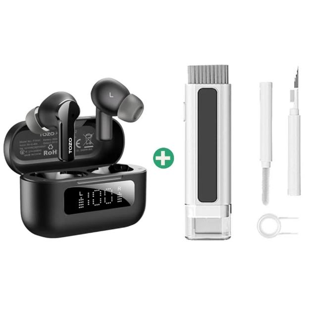 耳機清潔組【TOZO】AeroSound2 ANC主動式降噪無線藍牙耳機(入耳式/降噪-45dB/低延遲/電量顯示/專屬APP/原廠