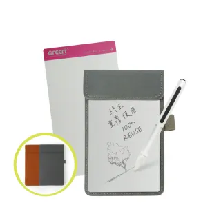 【Green Board 】7.2吋磁性電紙板 MT7進階收納組 - 粉色(電紙板x2+手寫筆+皮革夾  MIT雙專利設計)