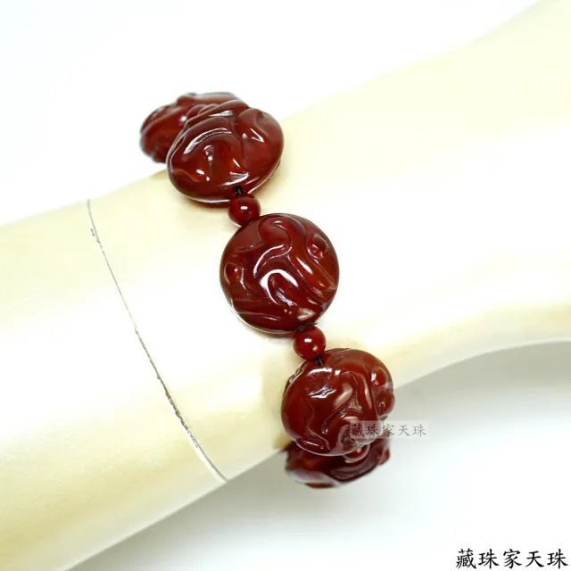【藏珠家】紅玉髓八大守護神咒天珠手鍊