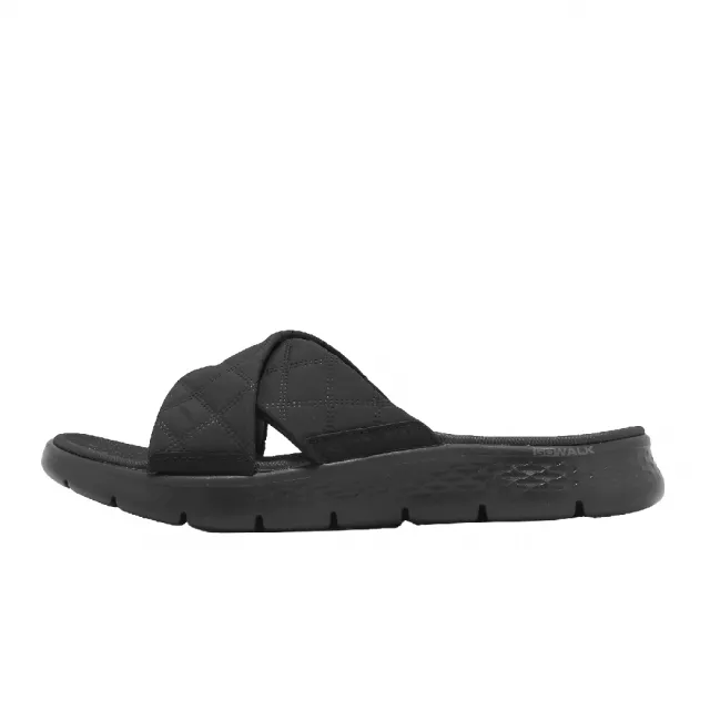 【SKECHERS】涼拖鞋 Go Walk Flex Sandal 女鞋 黑 交叉鞋帶 141536BBK