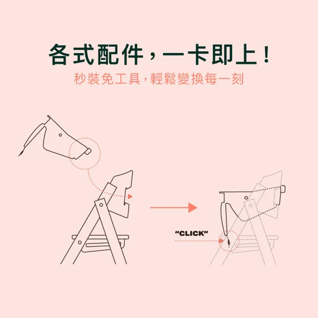 【Kaos】Klapp永續折疊成長餐椅-永續新星系列(多色可選/兒童/餐椅/學習椅/成長椅)